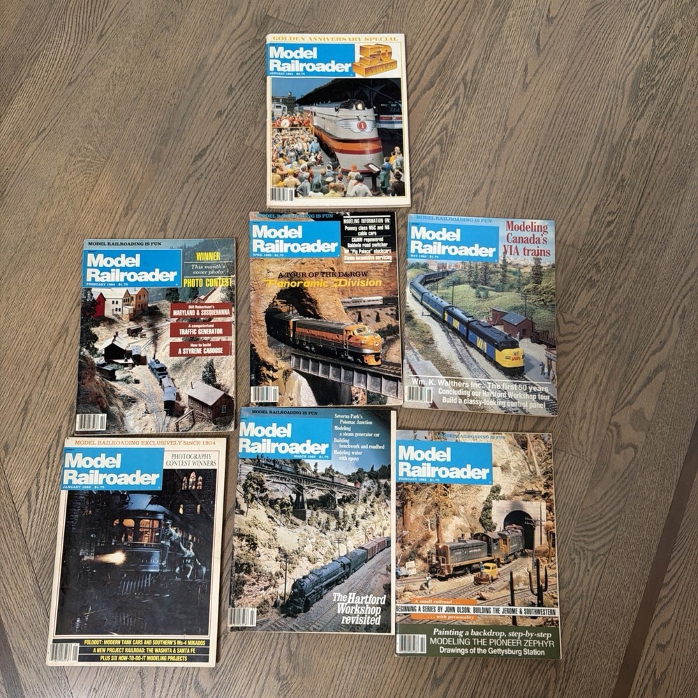 Model railroader  Lot Of 7 Vintage Magazines 1982/1984